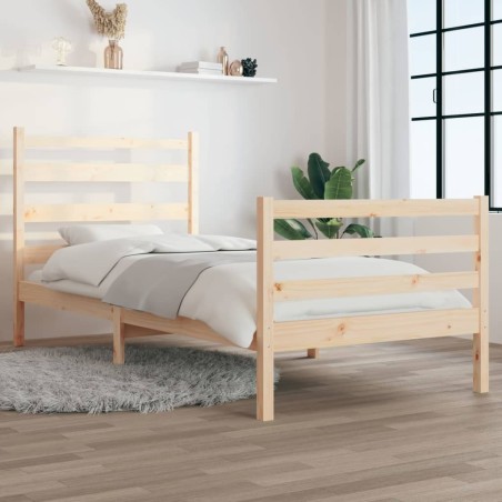  Cadre de lit sans matelas bois de pin massif 90x200 cm alsavelo 