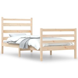  Cadre de lit sans matelas bois de pin massif 90x200 cm alsavelo 