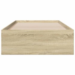  Cadre de lit avec tiroirs sans matelas chêne sonoma 100x200 cm alsavelo 