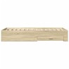  Cadre de lit avec tiroirs sans matelas chêne sonoma 100x200 cm alsavelo 