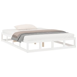  Cadre de lit sans matelas blanc 140x200 cm bois massif alsavelo 