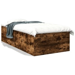  Cadre de lit sans matelas chêne fumé 90x190 cm alsavelo 