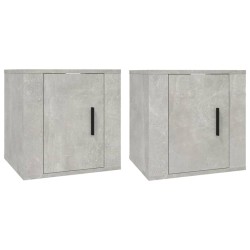  Meubles TV muraux 2 pcs Gris béton 40x34,5x40 cm alsavelo 