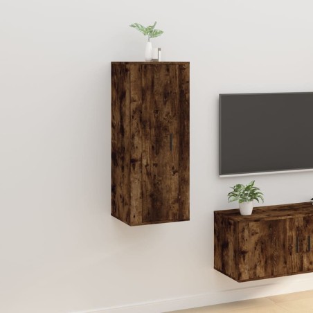  Meuble TV mural Chêne fumé 40x34,5x100 cm alsavelo 