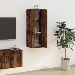  Meuble TV mural Chêne fumé 40x34,5x100 cm alsavelo 