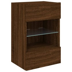  Meuble TV mural avec lumières LED chêne marron 40x30x60,5 cm alsavelo 
