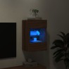  Meuble TV mural avec lumières LED chêne marron 40x30x60,5 cm alsavelo 