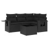  Salon de jardin 5 pcs avec coussins noir résine tressée alsavelo 