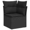  Salon de jardin 5 pcs avec coussins noir résine tressée alsavelo 