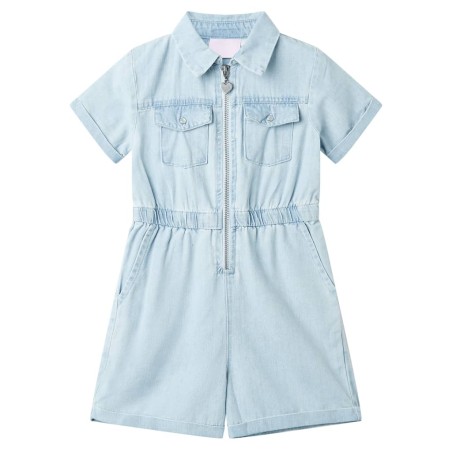 Combinaison enfants avec manches courtes bleu doux 128 alsavelo 