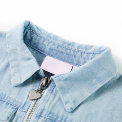 Combinaison enfants avec manches courtes bleu doux 128 alsavelo 