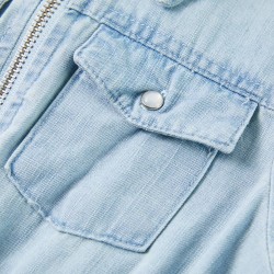 Combinaison enfants avec manches courtes bleu doux 128 alsavelo 