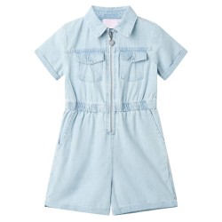Combinaison enfants avec manches courtes bleu doux 128 alsavelo 