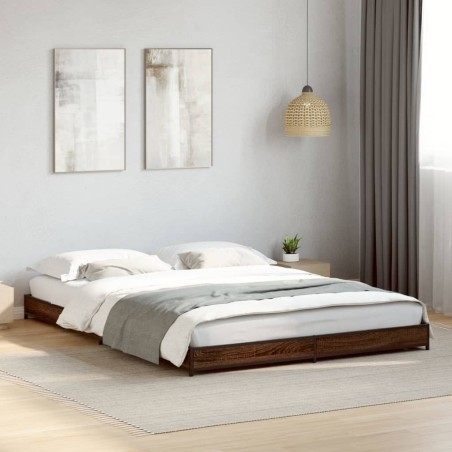 Cadre de lit sans matelas chêne marron 120x200 cm 