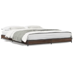 Cadre de lit sans matelas chêne marron 120x200 cm 