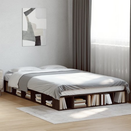 Cadre de lit sans matelas chêne marron 140x190 cm 