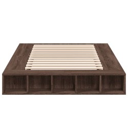 Cadre de lit sans matelas chêne marron 140x190 cm 