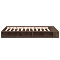 Cadre de lit sans matelas chêne marron 140x190 cm 