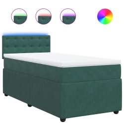 Sommier à lattes de lit et matelas Vert foncé 80x200 cm Velours 