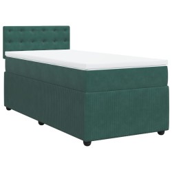 Sommier à lattes de lit et matelas Vert foncé 80x200 cm Velours 