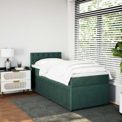 Sommier à lattes de lit et matelas Vert foncé 80x200 cm Velours 