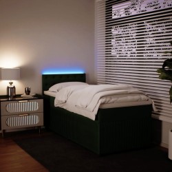 Sommier à lattes de lit et matelas Vert foncé 80x200 cm Velours 
