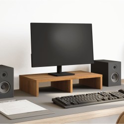 Support de moniteur chêne artisanal 50x27x10 cm bois ingénierie 