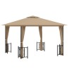 Tonnelle avec parois et toit double 3x3 m Taupe 
