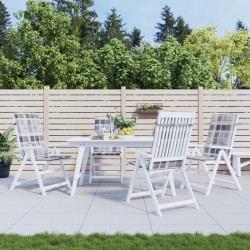 Coussins de chaise jardin à dossier haut lot de 4 carreaux gris 