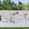 Coussins de chaise jardin à dossier haut lot de 4 carreaux gris 