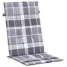 Coussins de chaise jardin à dossier haut lot de 4 carreaux gris 