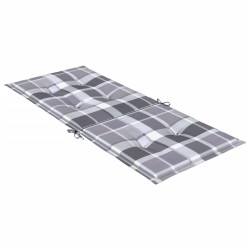 Coussins de chaise jardin à dossier haut lot de 4 carreaux gris 