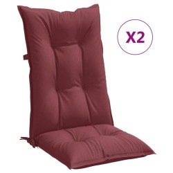 Coussins de chaise dossier haut lot de 2 rouge bordeaux mélangé 