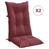 Coussins de chaise dossier haut lot de 2 rouge bordeaux mélangé 