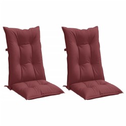 Coussins de chaise dossier haut lot de 2 rouge bordeaux mélangé 