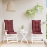 Coussins de chaise dossier haut lot de 2 rouge bordeaux mélangé 