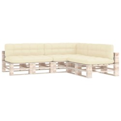 Coussins de canapé palette lot de 7 Crème 