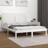 Cadre de lit sans matelas blanc 135x190 cm bois de pin massif 