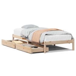 Cadre de lit sans matelas 75x190 cm bois de pin massif 
