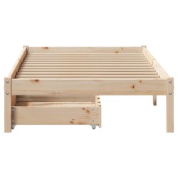 Cadre de lit sans matelas 75x190 cm bois de pin massif 