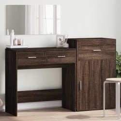 Ensemble de coiffeuse 3 pcs chêne marron bois d'ingénierie 