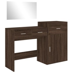 Ensemble de coiffeuse 3 pcs chêne marron bois d'ingénierie 