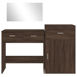Ensemble de coiffeuse 3 pcs chêne marron bois d'ingénierie 
