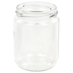 48 pcs Pots à confiture Couvercle blanc et rouge Verre 230 ml 