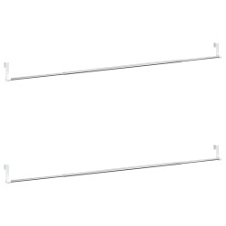 Tringles à rideau 2 pcs blanc et argenté 90-135 cm aluminium 