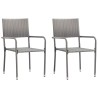 Chaise à dîner de jardin empilable lot de 2 gris résine tressée 