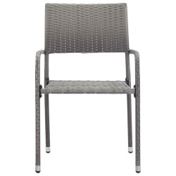 Chaise à dîner de jardin empilable lot de 2 gris résine tressée 