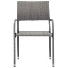 Chaise à dîner de jardin empilable lot de 2 gris résine tressée 