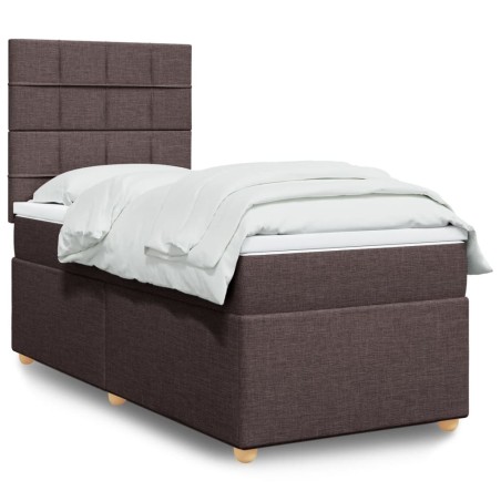 Sommier à lattes de lit avec matelas Marron foncé 90x190 cm 