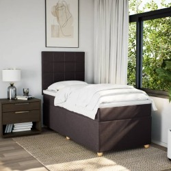 Sommier à lattes de lit avec matelas Marron foncé 90x190 cm 